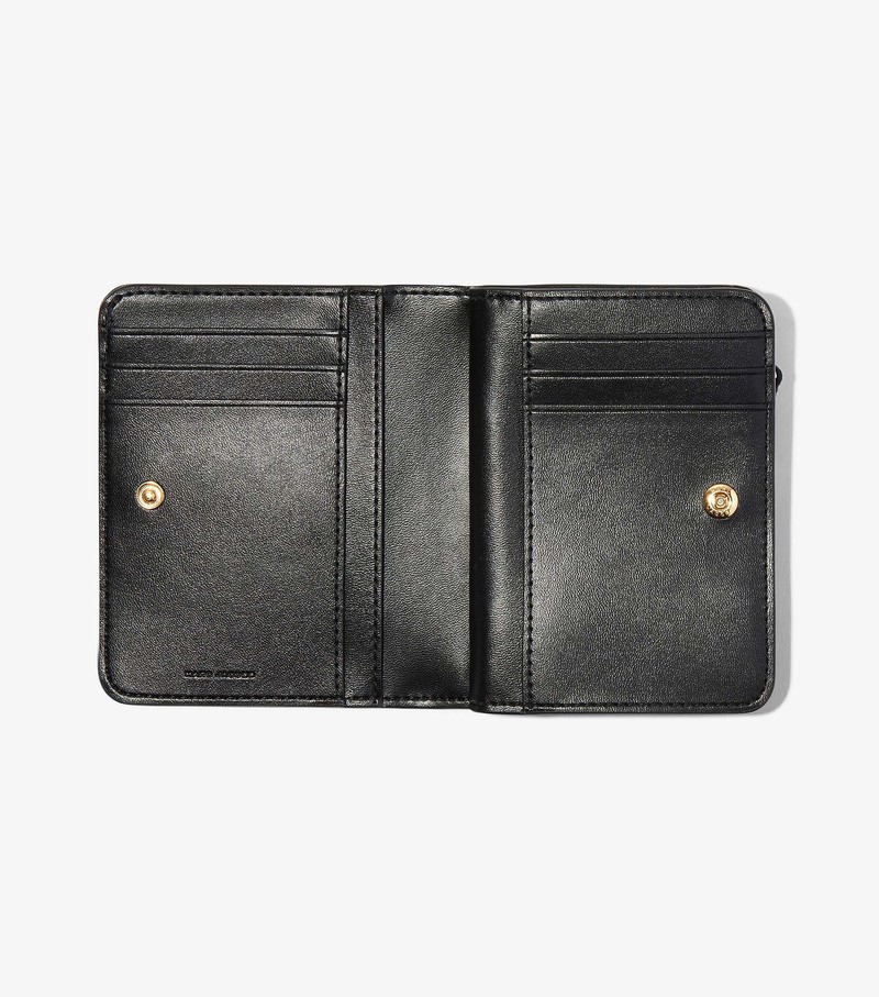 Women's Marc Jacobs J Marc Mini Compact Small Wallets Black | QILHA-6041