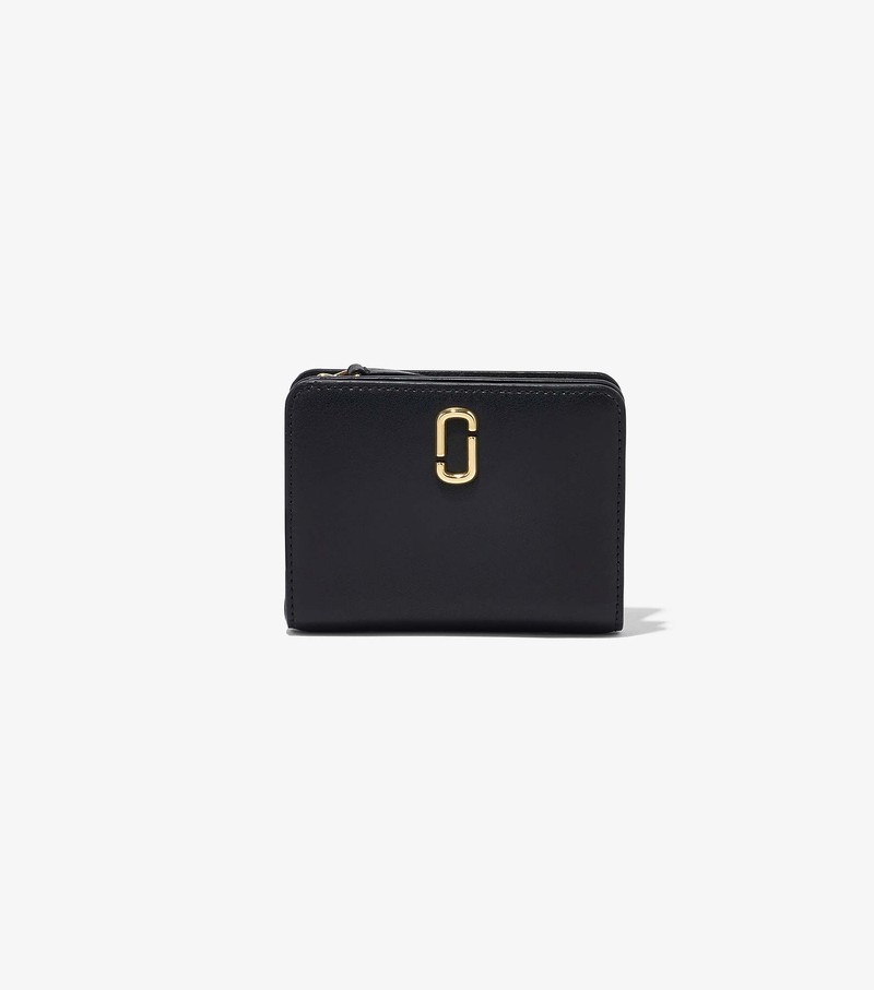 Women\'s Marc Jacobs J Marc Mini Compact Small Wallets Black | QILHA-6041