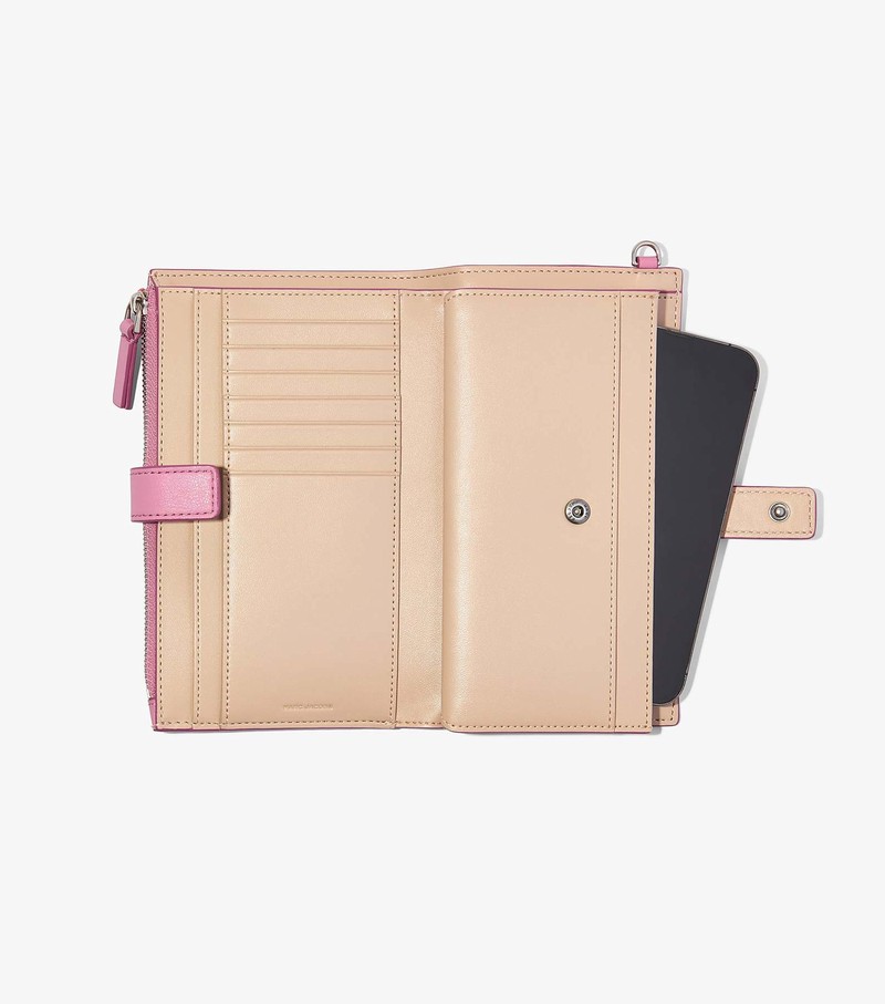 Women's Marc Jacobs J Marc Phone Wristlet Large Wallets Pink | YHTWG-4369