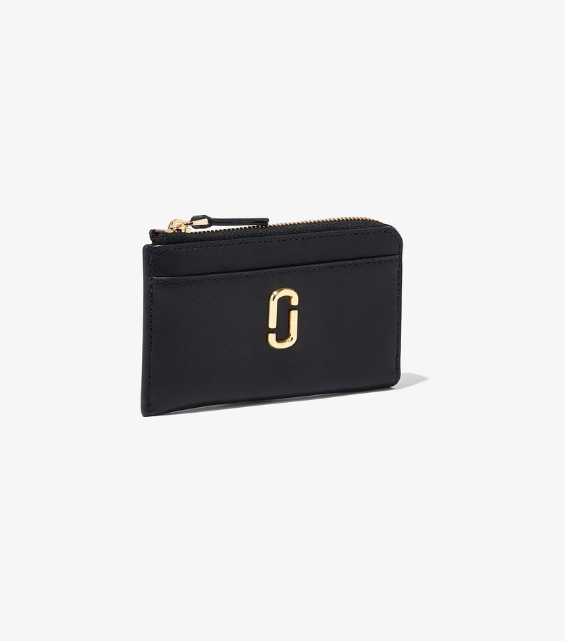 Women's Marc Jacobs J Marc Top Zip Multi Small Wallets Black | BZUSK-0435