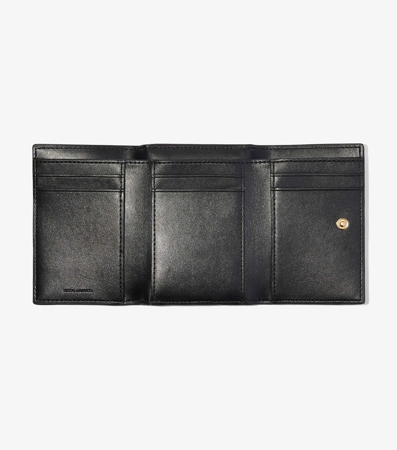 Women's Marc Jacobs J Marc Trifold Large Wallets Black | TCABH-4036