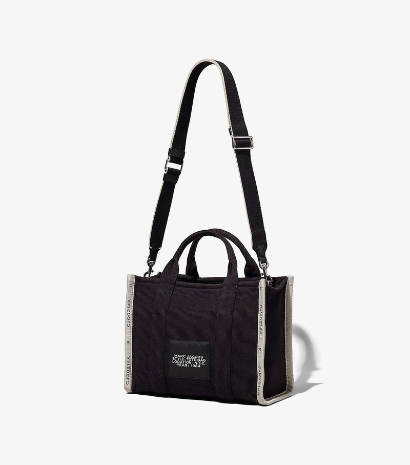 Women's Marc Jacobs Jacquard Medium Tote Bags Black | HNDXV-1360