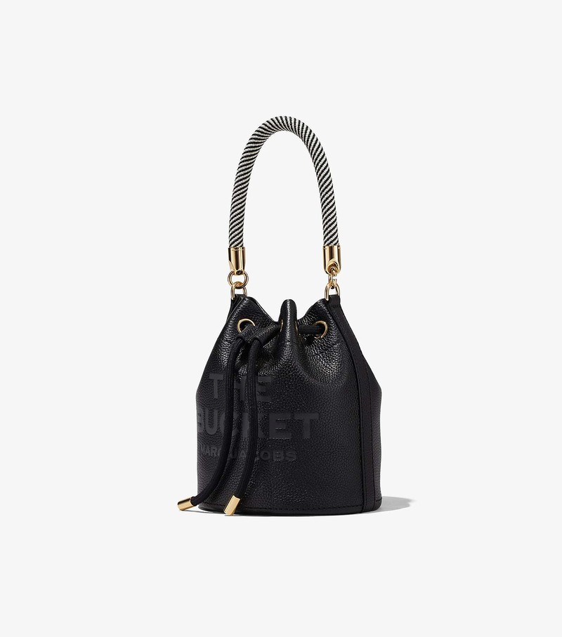 Women's Marc Jacobs Leather Bucket Bags Black | BOJWT-9531