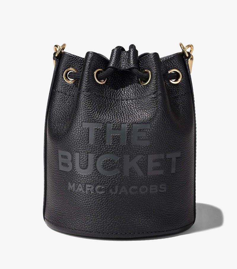 Women's Marc Jacobs Leather Bucket Bags Black | BOJWT-9531