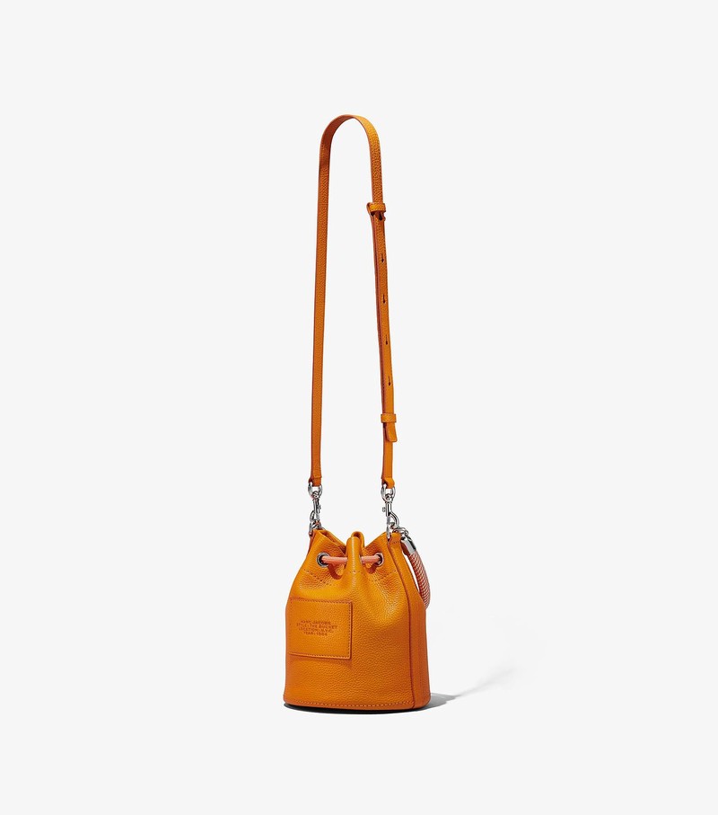 Women's Marc Jacobs Leather Bucket Bags Orange | ENMKD-2798