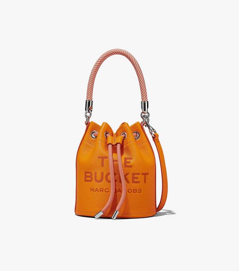 Women\'s Marc Jacobs Leather Bucket Bags Orange | ENMKD-2798