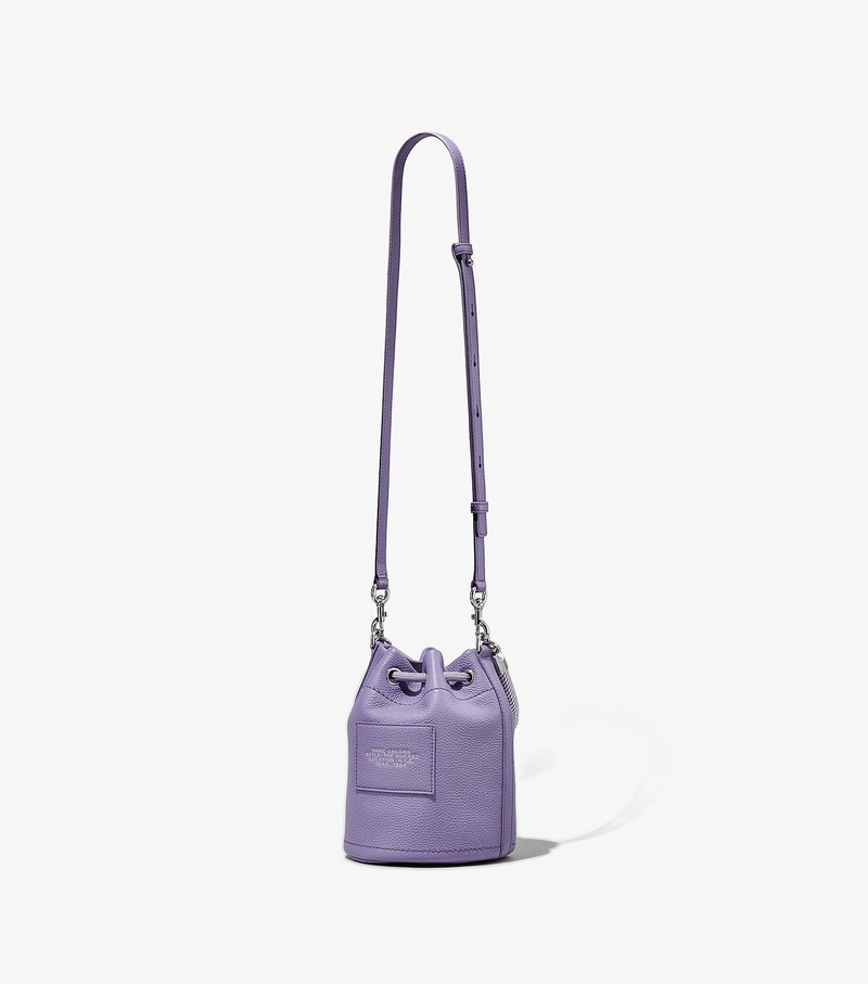 Women's Marc Jacobs Leather Bucket Bags Purple | ENUVW-8630