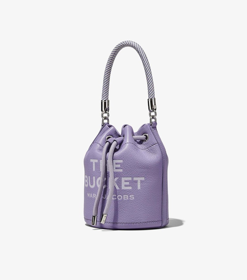 Women's Marc Jacobs Leather Bucket Bags Purple | ENUVW-8630