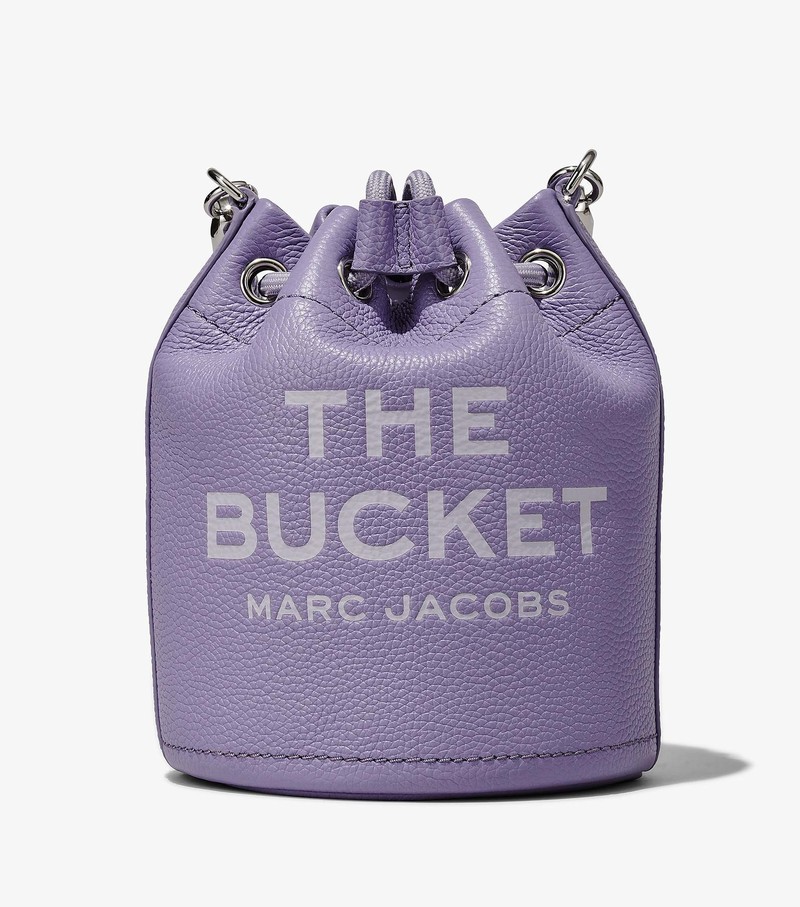 Women's Marc Jacobs Leather Bucket Bags Purple | ENUVW-8630