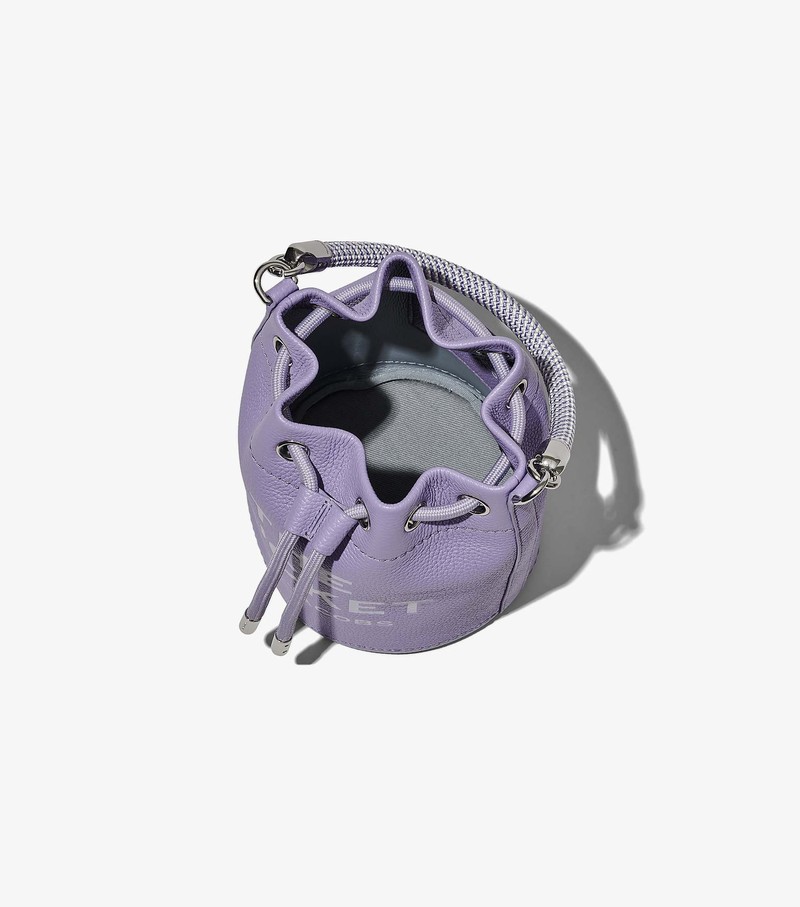 Women's Marc Jacobs Leather Bucket Bags Purple | ENUVW-8630