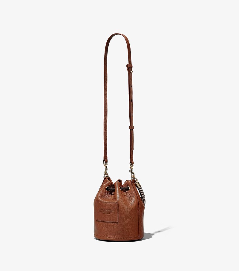 Women's Marc Jacobs Leather Bucket Bags Brown | LRAIH-3046