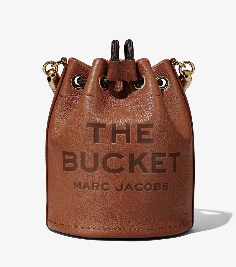 Women's Marc Jacobs Leather Bucket Bags Brown | LRAIH-3046