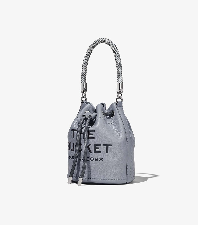 Women's Marc Jacobs Leather Bucket Bags Grey | RKBFQ-3081