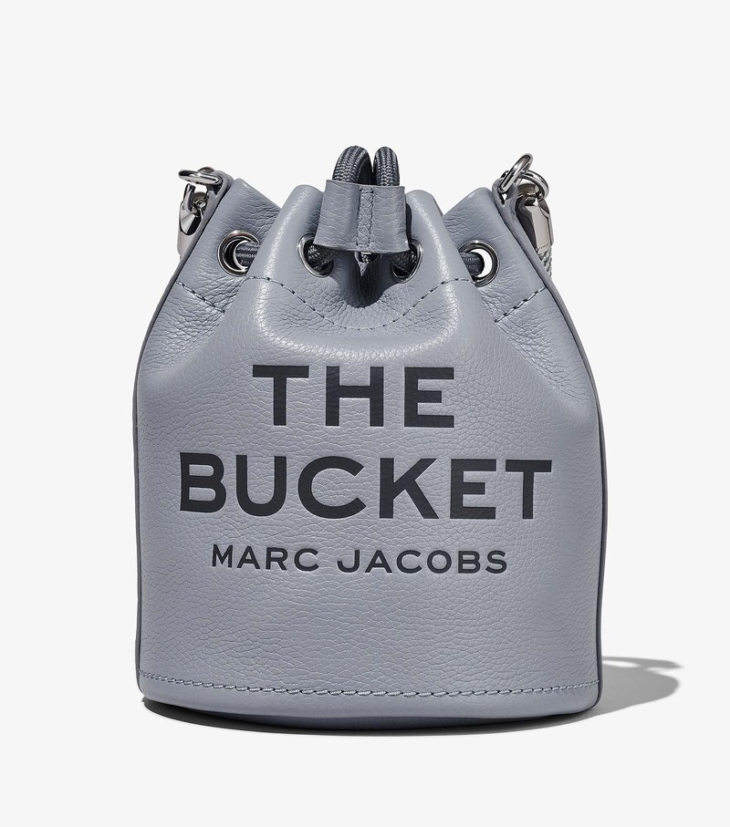 Women's Marc Jacobs Leather Bucket Bags Grey | RKBFQ-3081