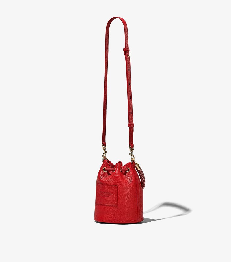 Women's Marc Jacobs Leather Bucket Bags Red | WNKQO-6907