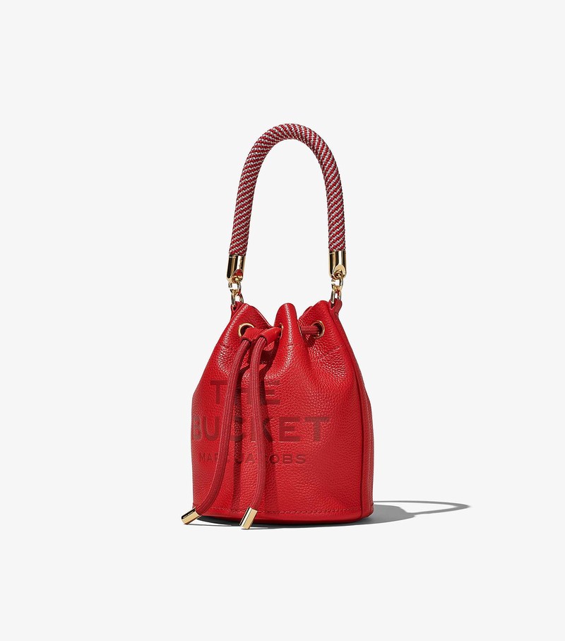 Women's Marc Jacobs Leather Bucket Bags Red | WNKQO-6907