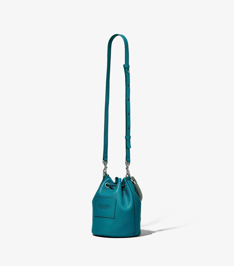 Women's Marc Jacobs Leather Bucket Bags Blue | ZQMRV-8570