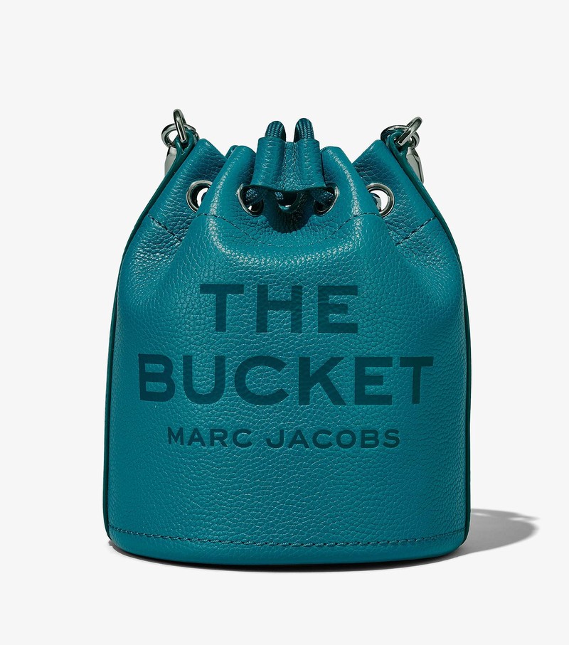 Women's Marc Jacobs Leather Bucket Bags Blue | ZQMRV-8570