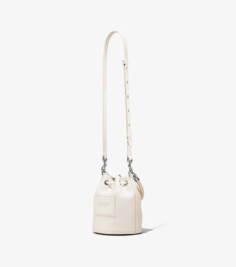 Women's Marc Jacobs Leather Bucket Bags White | ZSQPV-1932