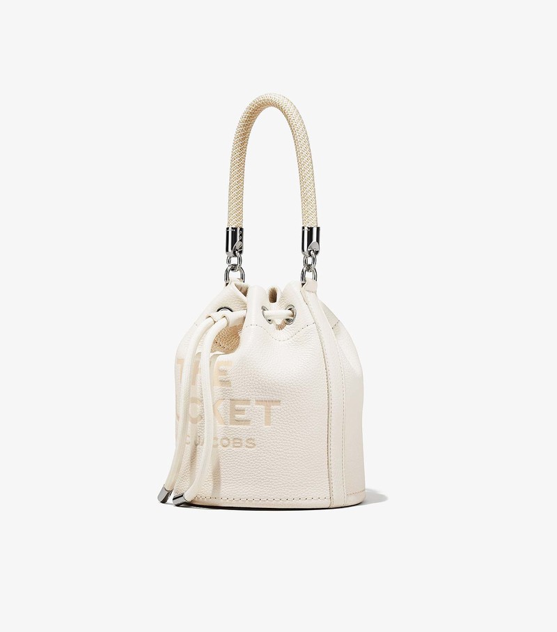 Women's Marc Jacobs Leather Bucket Bags White | ZSQPV-1932