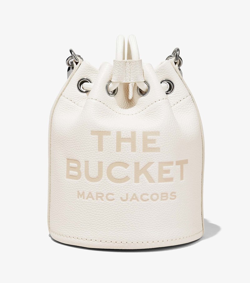 Women's Marc Jacobs Leather Bucket Bags White | ZSQPV-1932