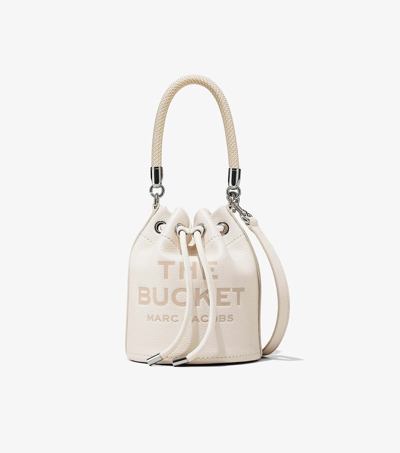 Women\'s Marc Jacobs Leather Bucket Bags White | ZSQPV-1932