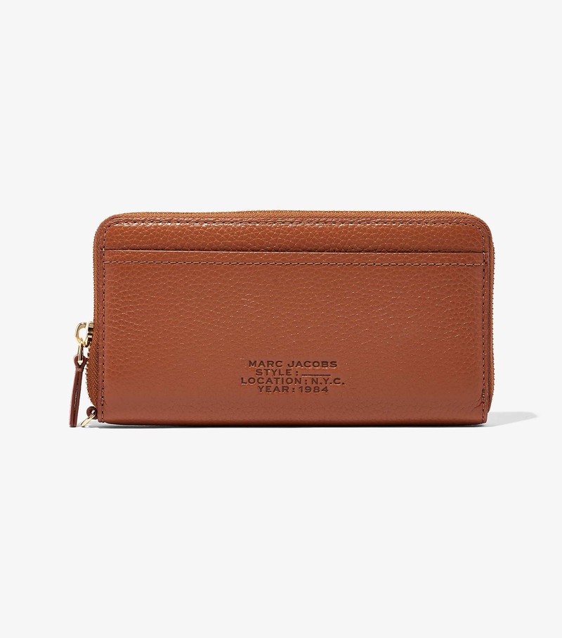 Women's Marc Jacobs Leather Continental Large Wallets Brown | DYTKJ-6189