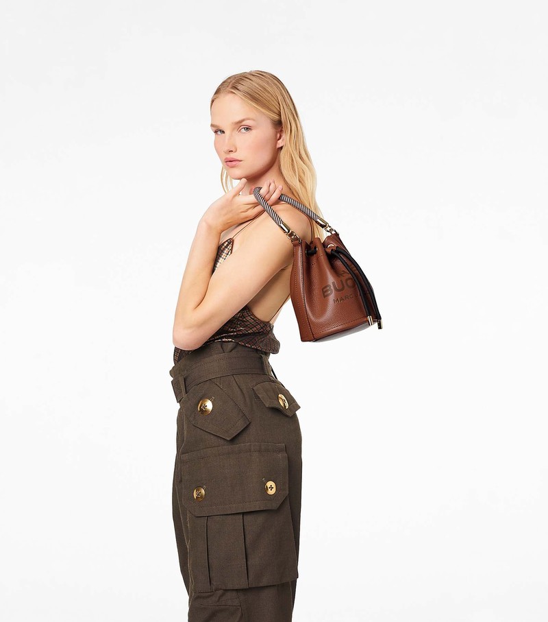 Women's Marc Jacobs Leather Crossbody Bags Brown | VLCYJ-6052