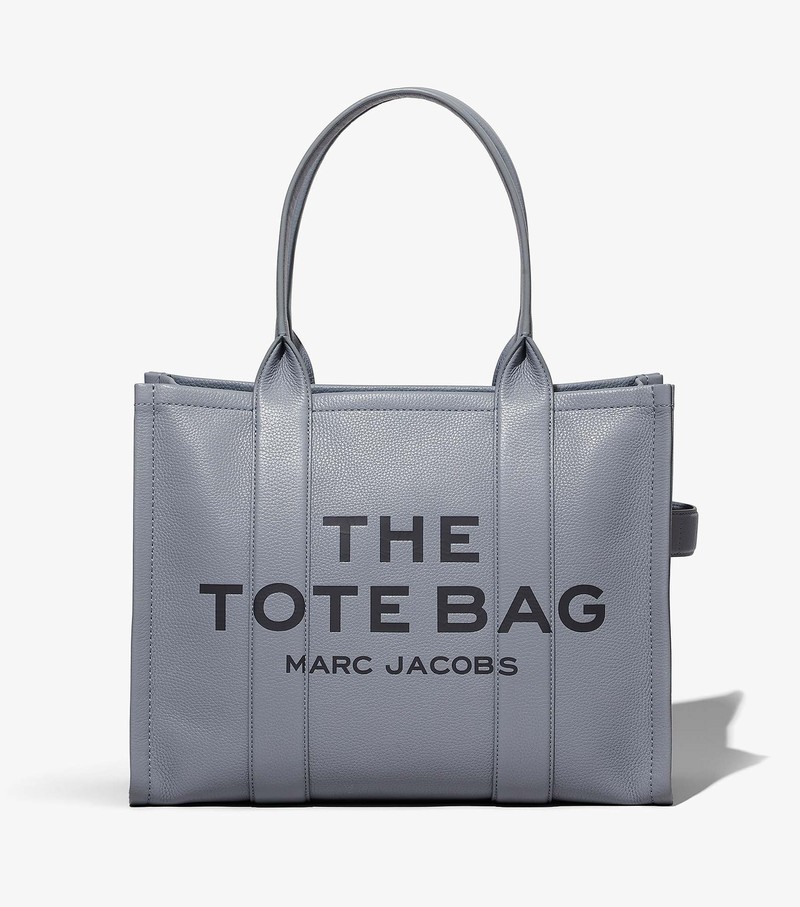 Women\'s Marc Jacobs Leather Large Tote Bags Grey | BTZCW-2749