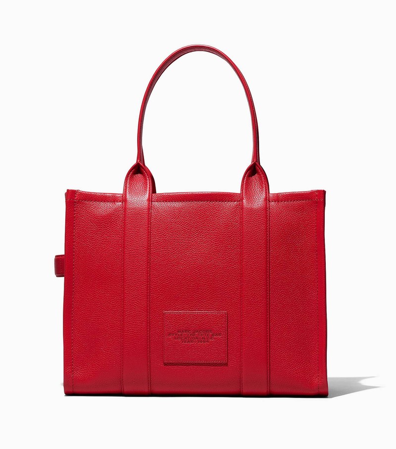 Women's Marc Jacobs Leather Large Tote Bags Red | JGZVI-0795