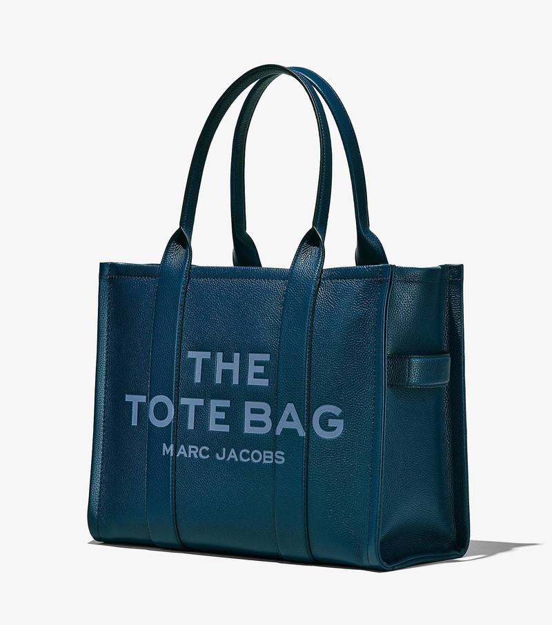 Women's Marc Jacobs Leather Large Tote Bags Navy | SKRVB-1382