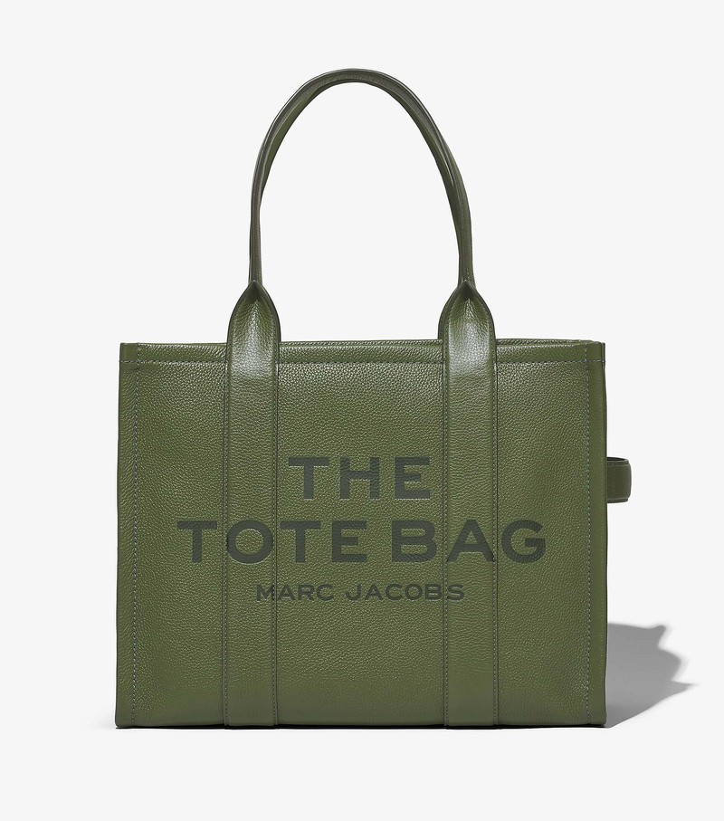 Women\'s Marc Jacobs Leather Large Tote Bags Green | VJGYE-9572