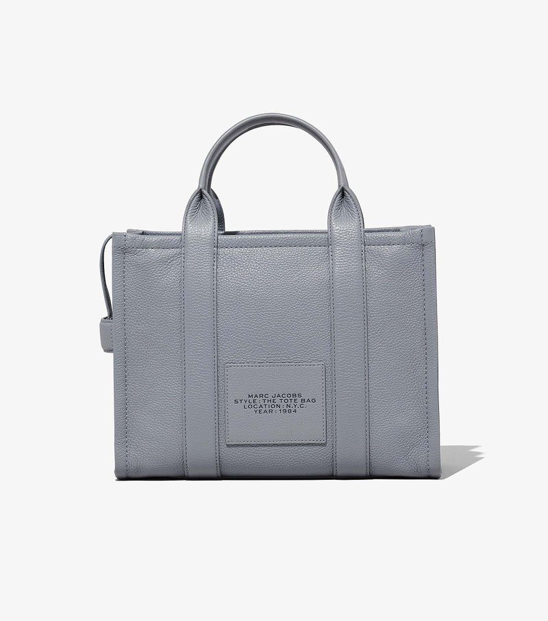 Women's Marc Jacobs Leather Medium Tote Bags Grey | CIHZN-0591