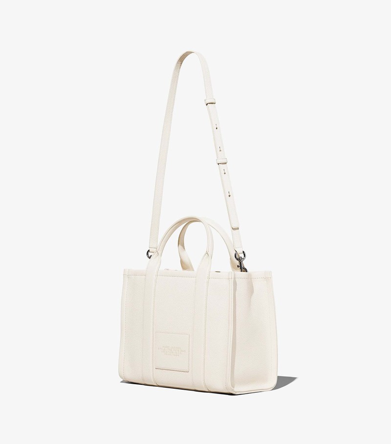 Women's Marc Jacobs Leather Medium Tote Bags White | DVAMS-1679