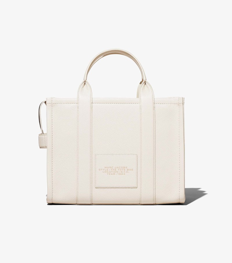 Women's Marc Jacobs Leather Medium Tote Bags White | DVAMS-1679