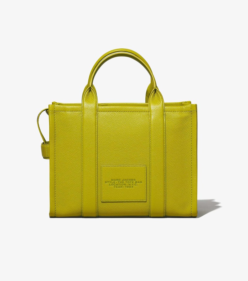 Women's Marc Jacobs Leather Medium Tote Bags Green | LCVKB-7902