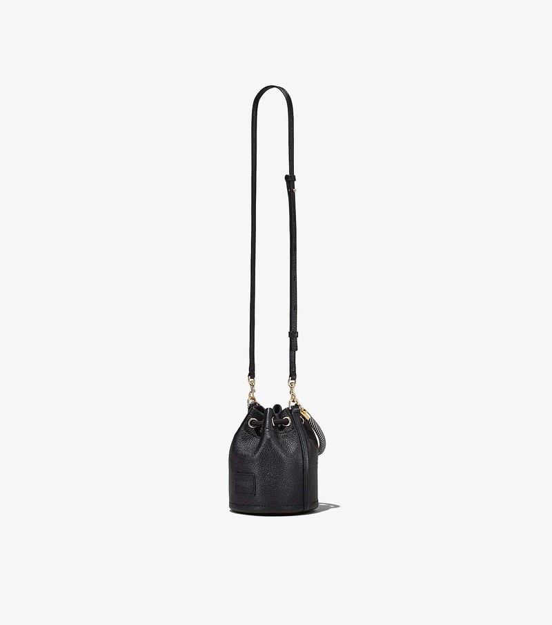 Women's Marc Jacobs Leather Micro Bucket Bags Black | FQWZC-6825