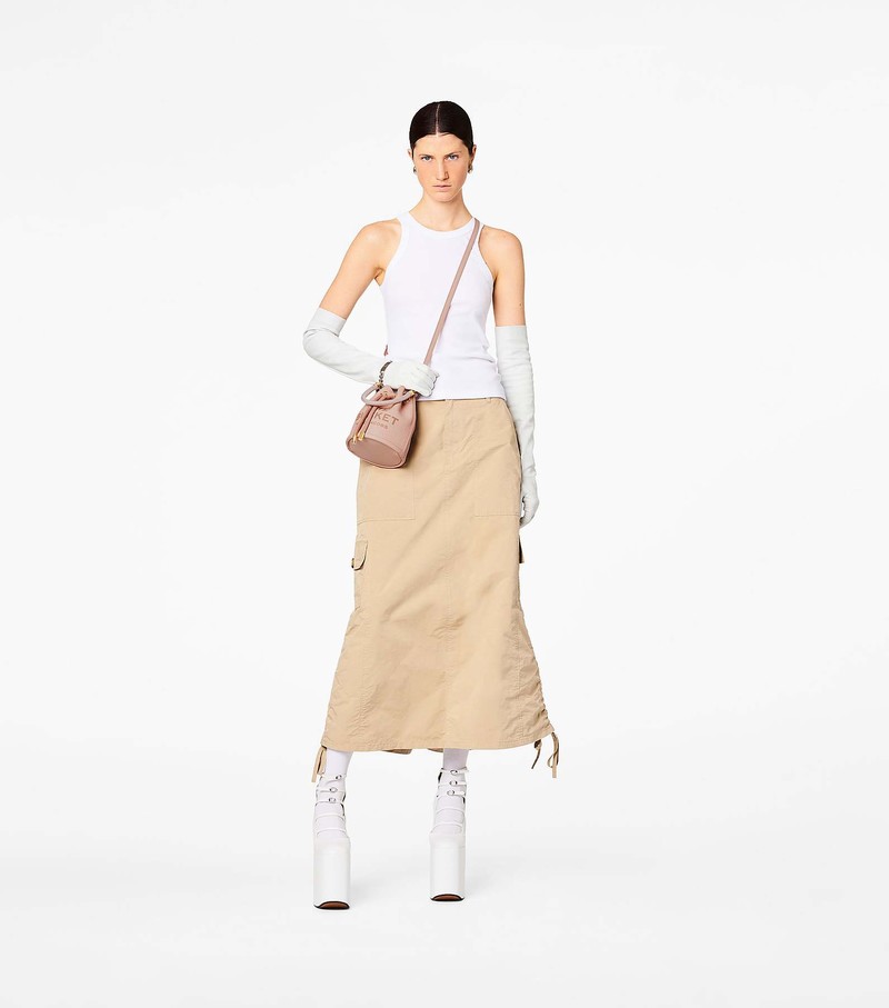 Women's Marc Jacobs Leather Micro Bucket Bags Cream | FVYTB-7623