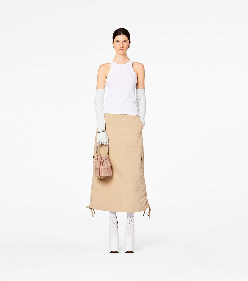 Women's Marc Jacobs Leather Micro Bucket Bags Cream | FVYTB-7623