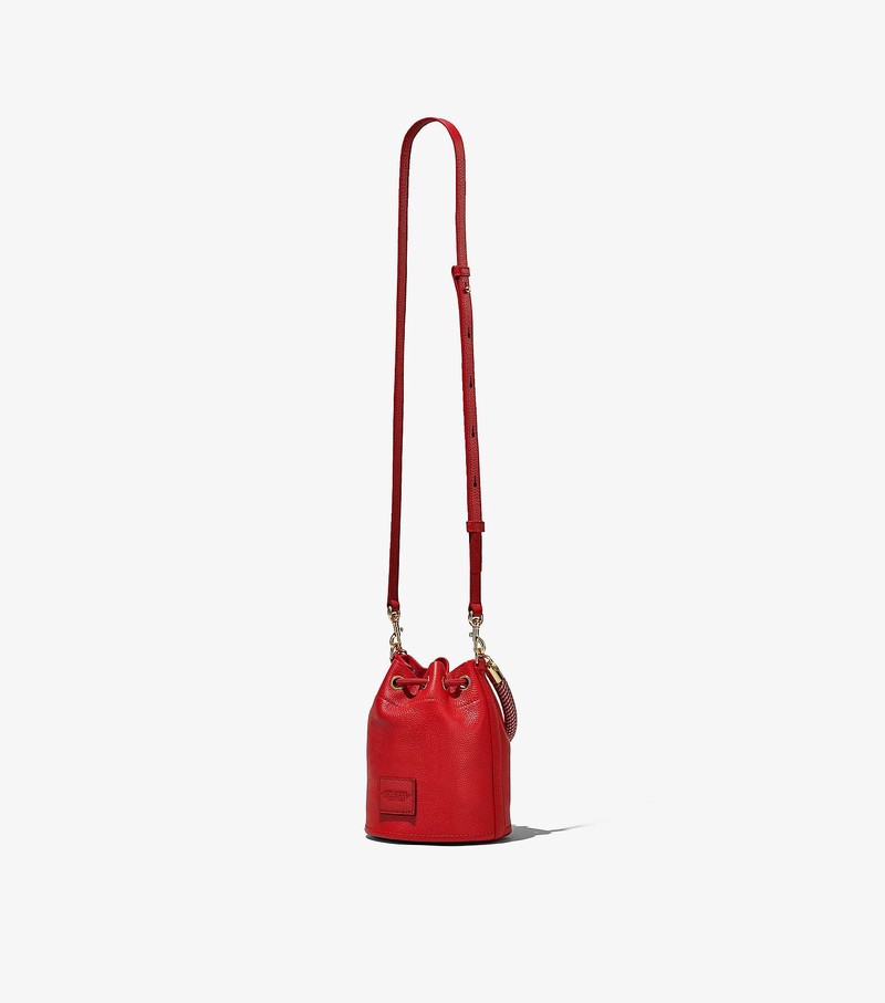 Women's Marc Jacobs Leather Micro Bucket Bags Red | LEUGY-5738