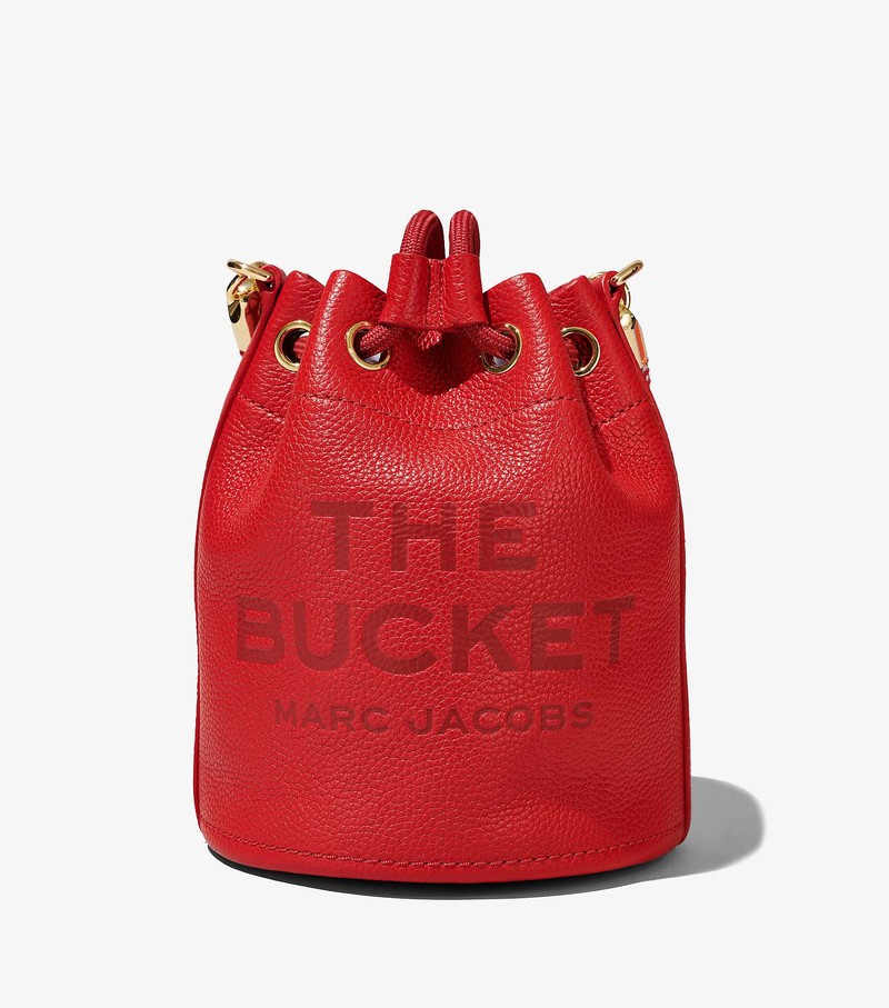 Women's Marc Jacobs Leather Micro Bucket Bags Red | LEUGY-5738