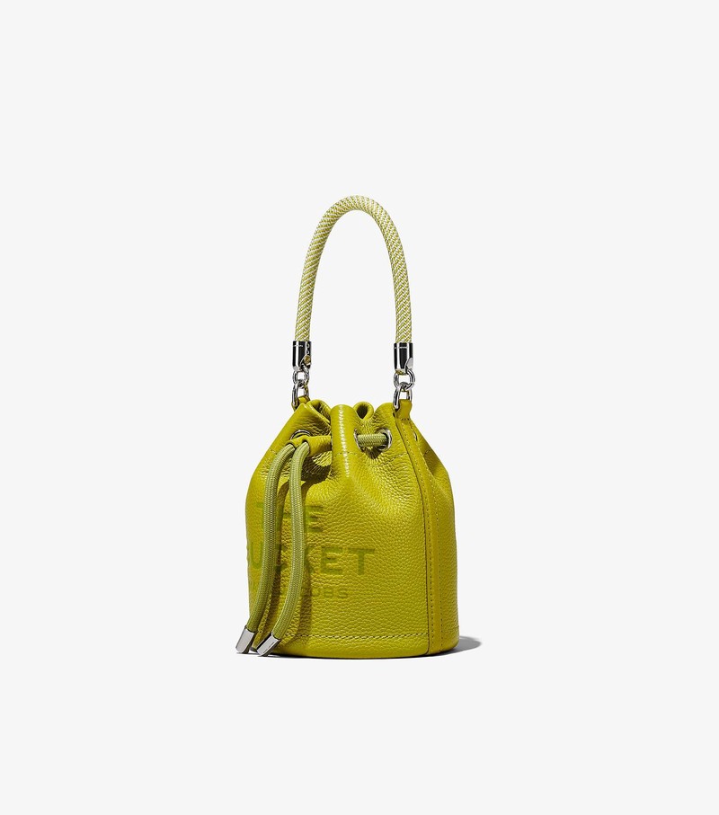 Women's Marc Jacobs Leather Micro Bucket Bags Green | RPTYS-0854