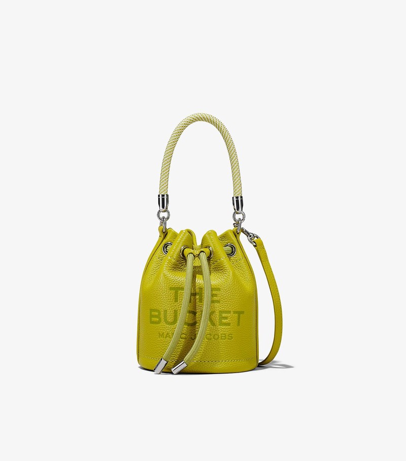 Women\'s Marc Jacobs Leather Micro Bucket Bags Green | RPTYS-0854