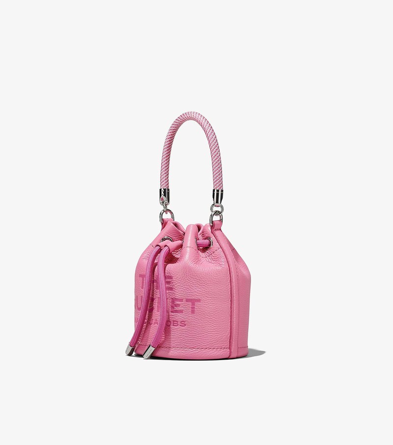 Women's Marc Jacobs Leather Micro Bucket Bags Pink | VNECY-2634