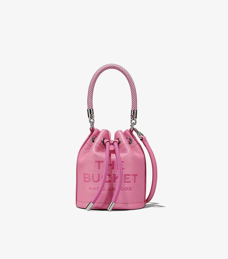 Women\'s Marc Jacobs Leather Micro Bucket Bags Pink | VNECY-2634