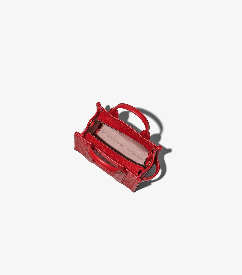 Women's Marc Jacobs Leather Micro Crossbody Bags Red | ZQSYG-4712