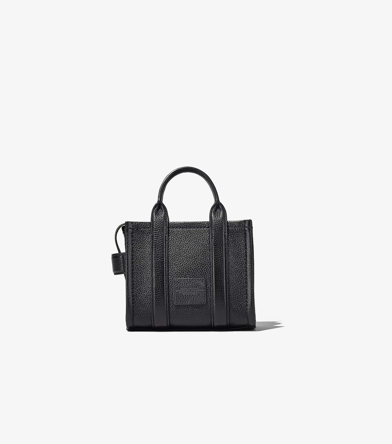 Women's Marc Jacobs Leather Micro Tote Bags Black | PCQDA-4829