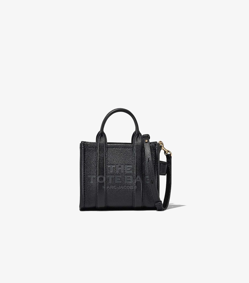 Women\'s Marc Jacobs Leather Micro Tote Bags Black | PCQDA-4829