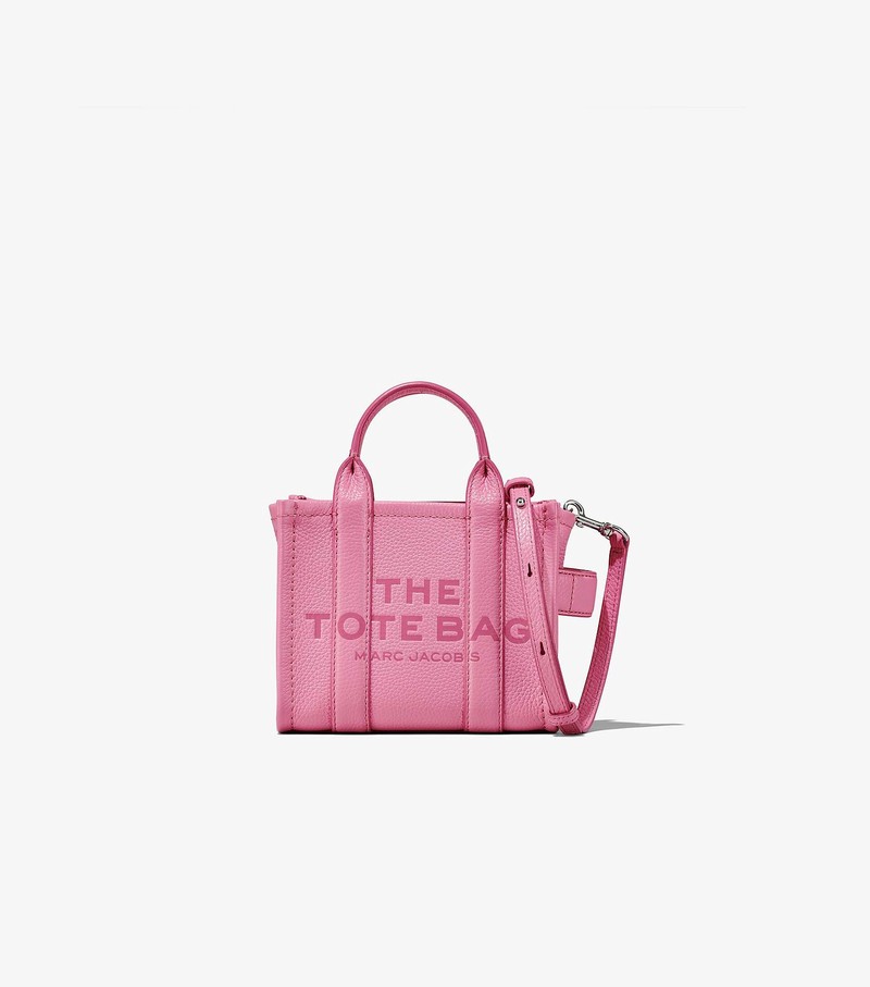 Women\'s Marc Jacobs Leather Micro Tote Bags Pink | QXFET-6508