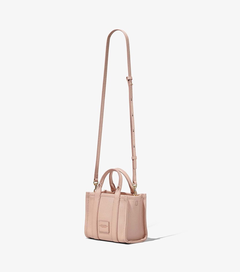 Women's Marc Jacobs Leather Micro Tote Mini Bags Cream | HZMIX-4725